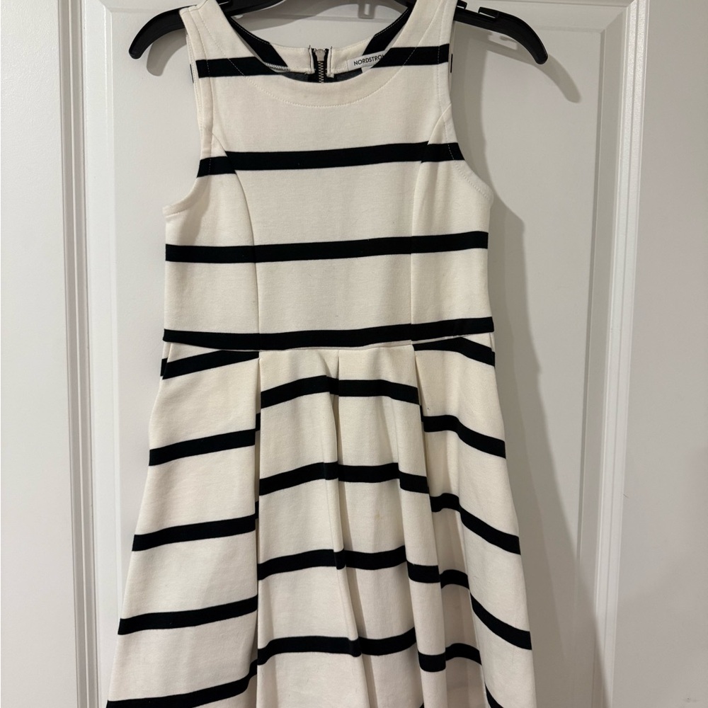 Nordstrom Black and Cream Striped Dress
